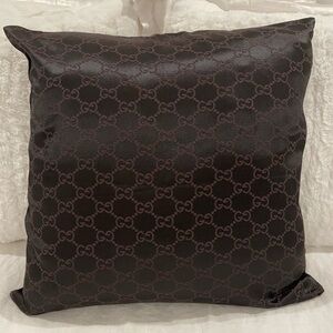 Gucci Dark Brown Monogram Accent Pillowcase 18x18